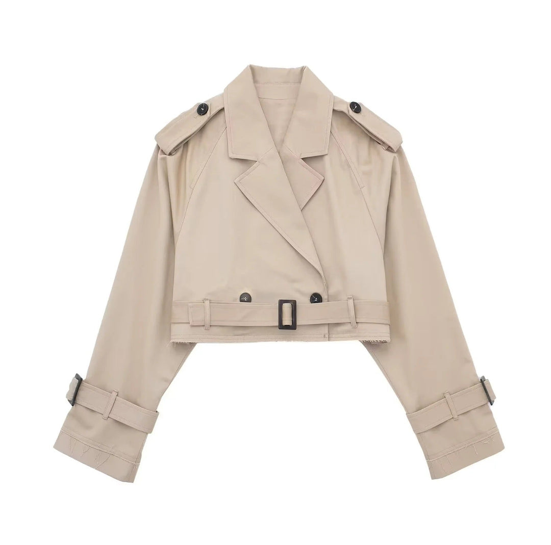 Dam stilren kort trenchcoat
