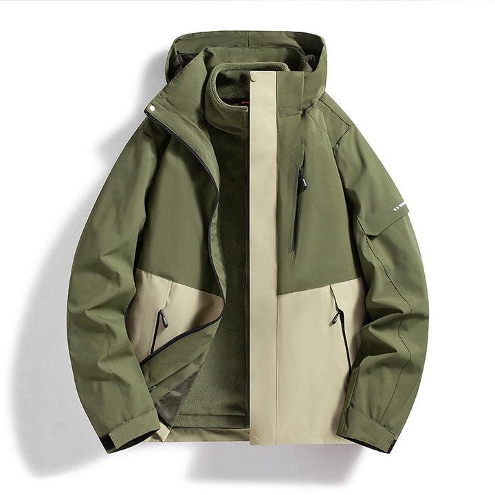 Dam weatherproof softshell ski jacka med fleecefoder och huva