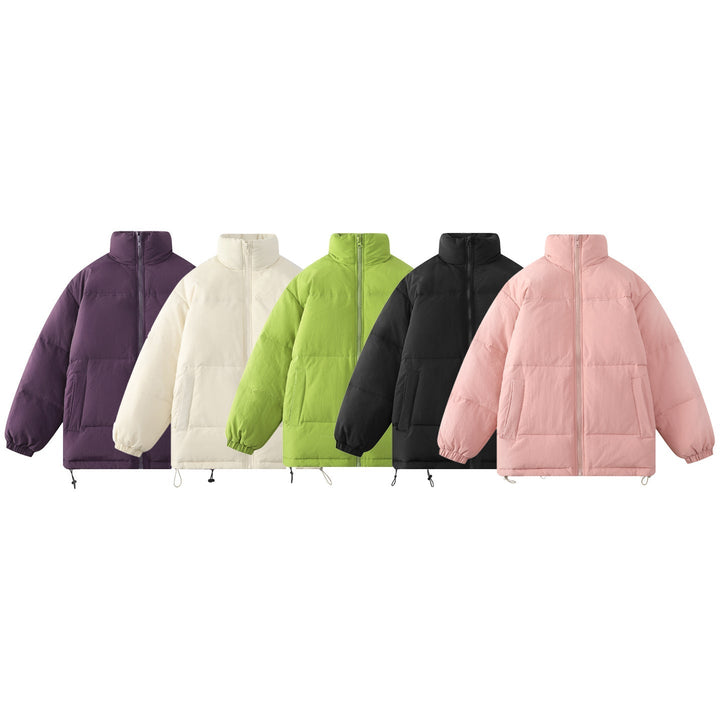 Unisex Oversize Vadderad Jacka med Hög Krage och Drawstring
