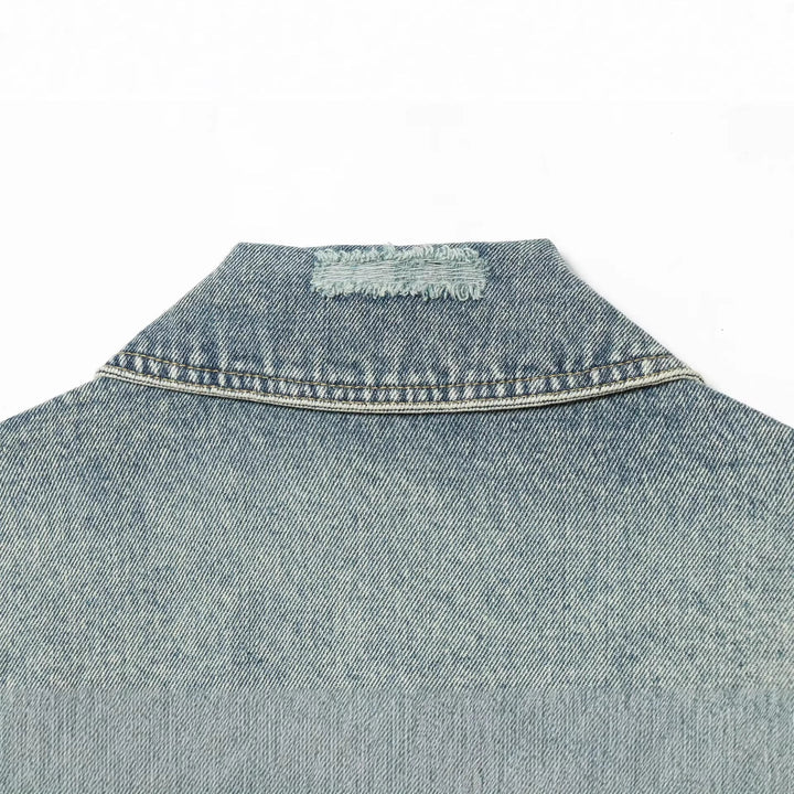 Dam oversize denimjacka in Vintage Washed look med Chest Flap fickor