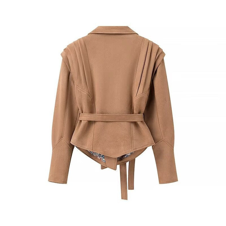 Dam mocka Wrap jacka med midjebälte och Structured Shoulder detaljer