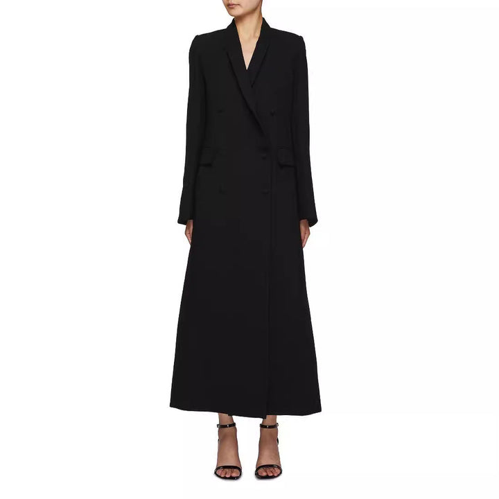 Dam Double-Breasted Maxi blazer kappa med Slim silhuett