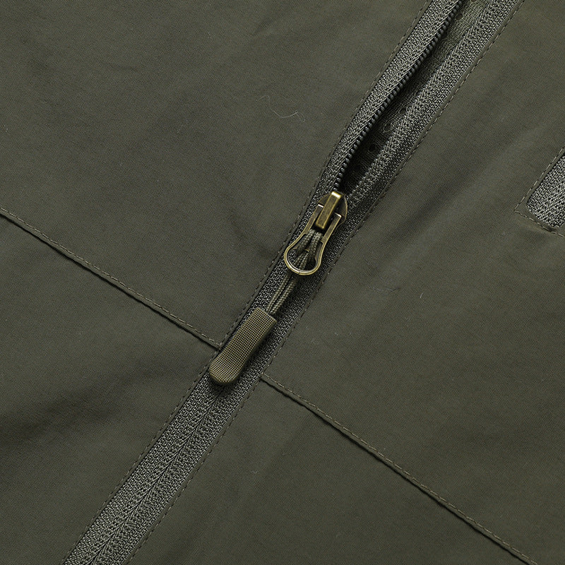 Herr Ultralight Allväders Utomhus Jacka med Huva Andningsbar Mesh Foder och Zippered Fickor