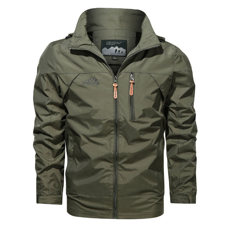 Herr lätt utomhusjacka windbreaker med vattenavvisande kappaing och ventilerande meshfoder