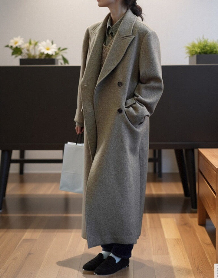 Dam elegant och modern ull trenchcoat Drune