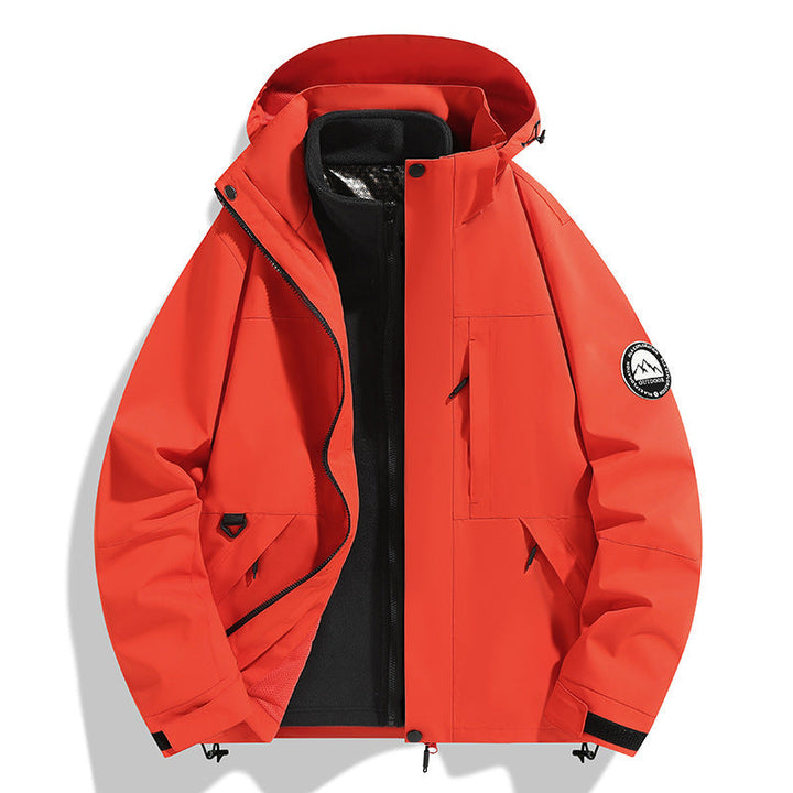 Dam två-layer softshell utomhusjacka med removable fleece inner jacka och huva