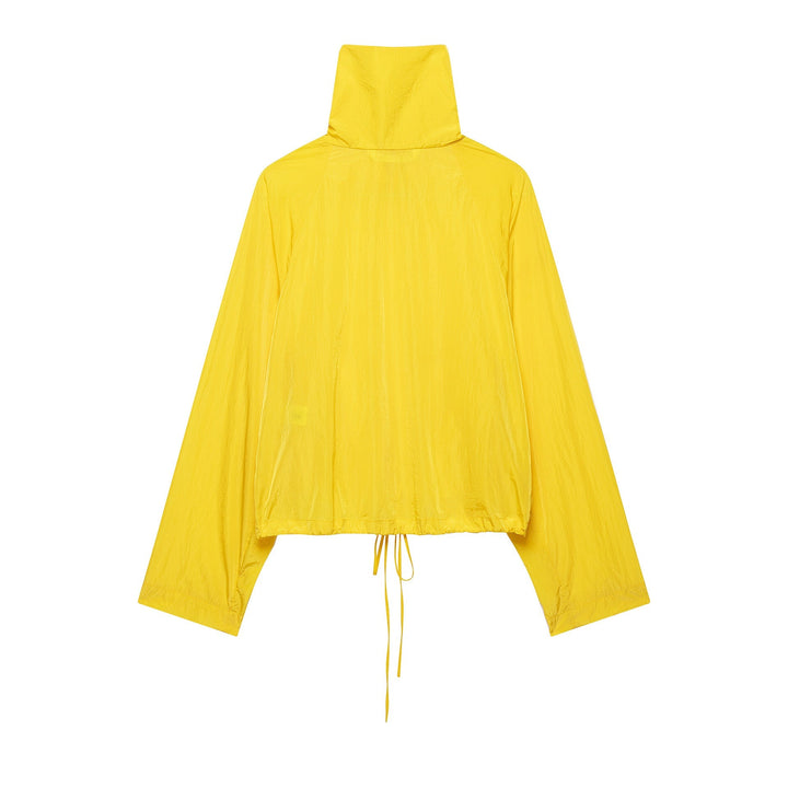 Dam Lätt Vadderad Windbreaker med Stå Krage och Prickig Prick Tryck