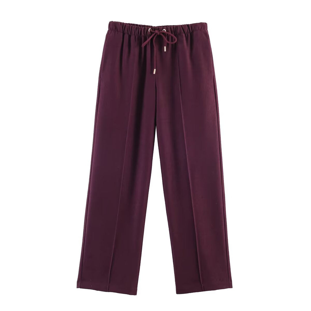 Dam Kort Blouson Jacka i Velour Look med Skjortkrage, Elastic Fåll och Sidofickor
