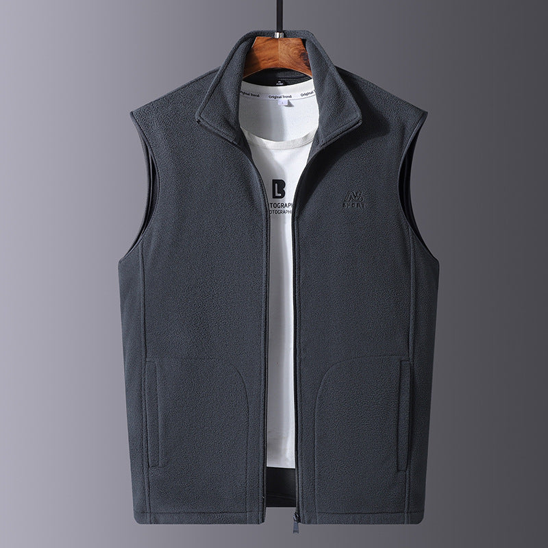 Herr Microfleece Termisk Väst med Vindtät Fram, Ståkrage, och Concealed Sidofickor