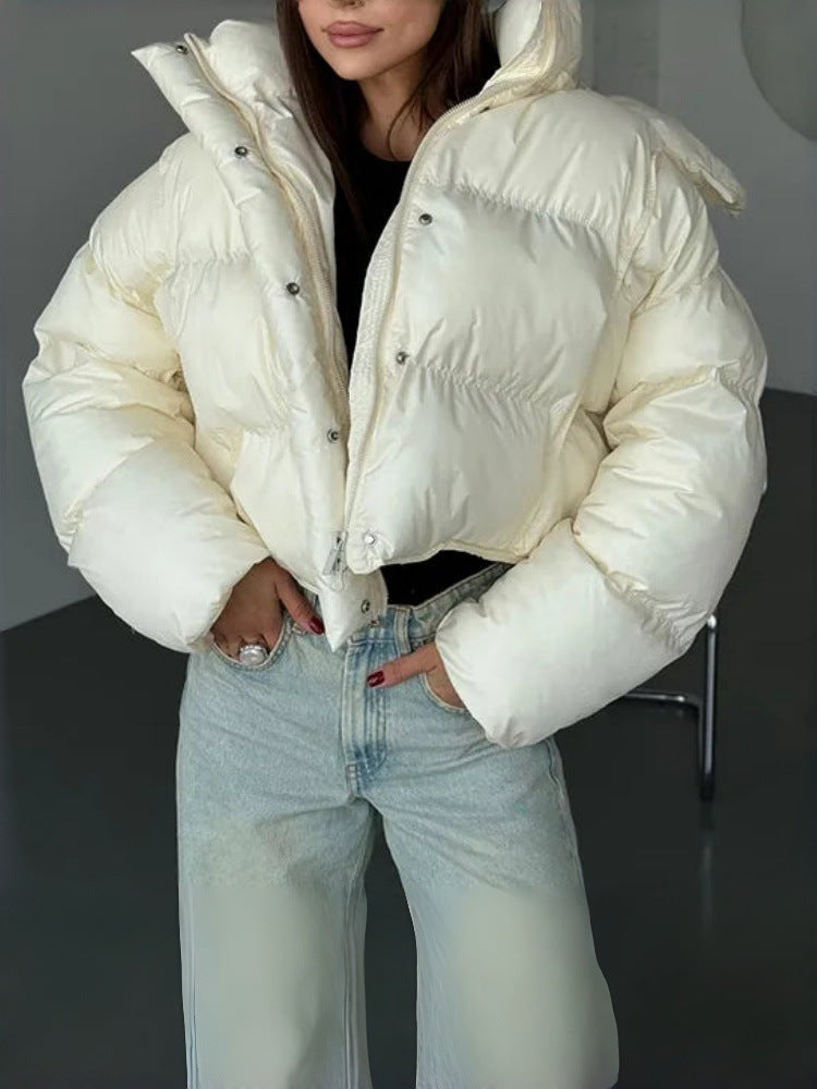 Dam stilren kort jacka med quiltad detaljer