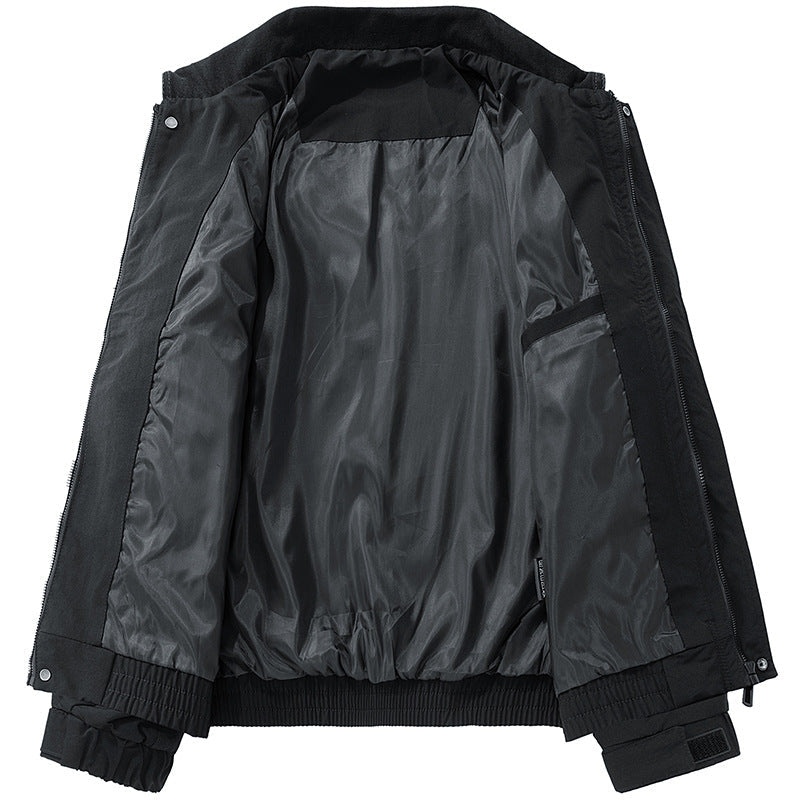 Herr oversize Funktion Blouson med Cord Krage, fickor med lock och elastisk fåll