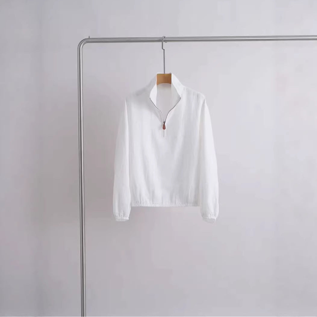 Unisex lätt kort zip anorak med ståkrage