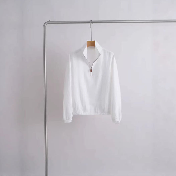 Unisex lätt kort zip anorak med ståkrage