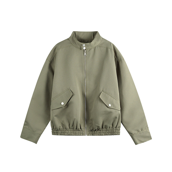Unisex Boxig Bomber Jacka i Workwear Look med Ståkrage och Lockfickor
