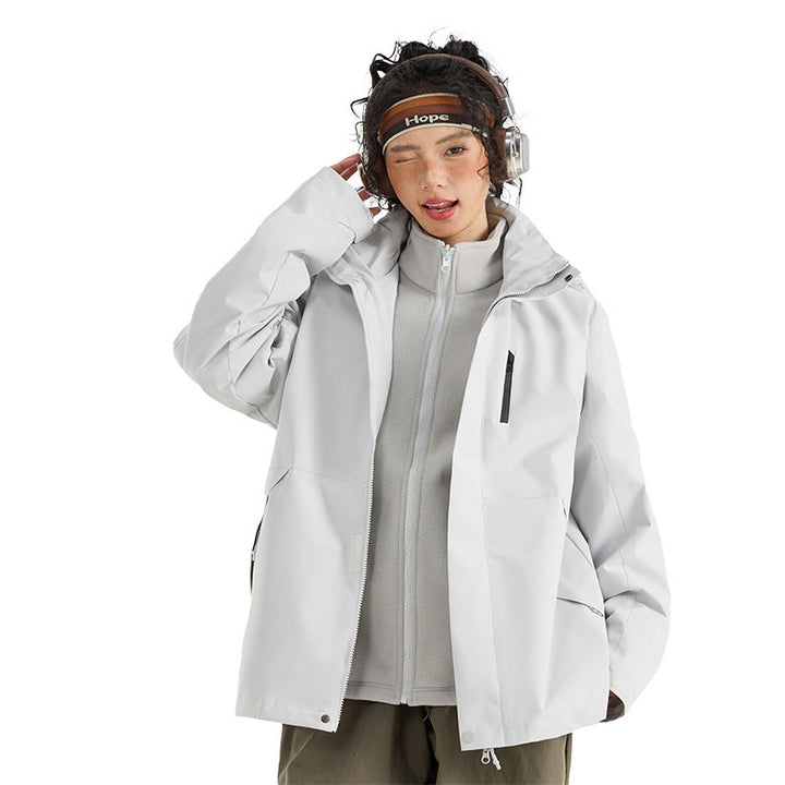 Dam lätt vattentät Parka huvtröja jacka med Sealed Seams och dragsko