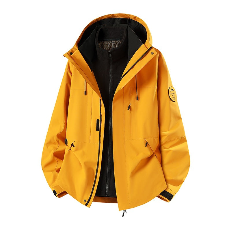 Herr Weatherproof Technical Softshell Trekking Jacka med Huva och Insulating Inre Insert