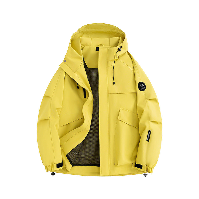 Herr Technical Softshell Utilityjacka med Huva, Mesh Foder och Multifunctional Fickor