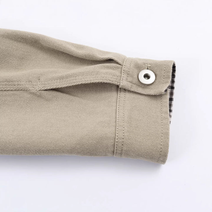 Dam Kort Blouson i Worker Look med Cord Krage och Dragkedja Ficka