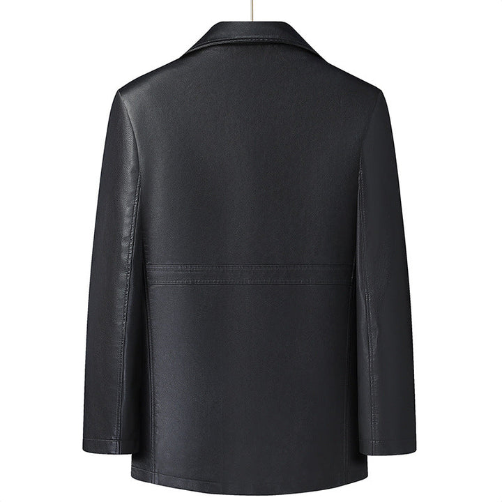 Herr Elegant Konstläder Short Rock i Kavaj Stil med Notched Lapel