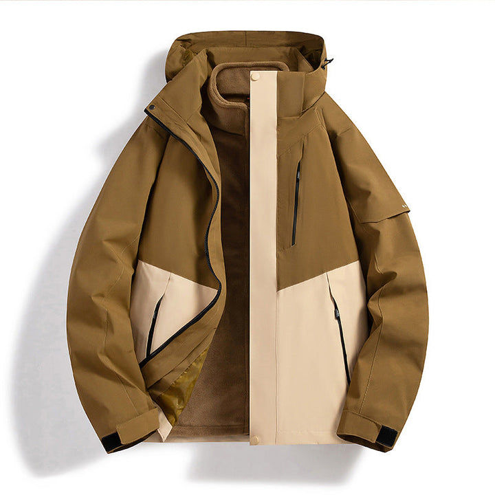 Dam weatherproof softshell ski jacka med fleecefoder och huva