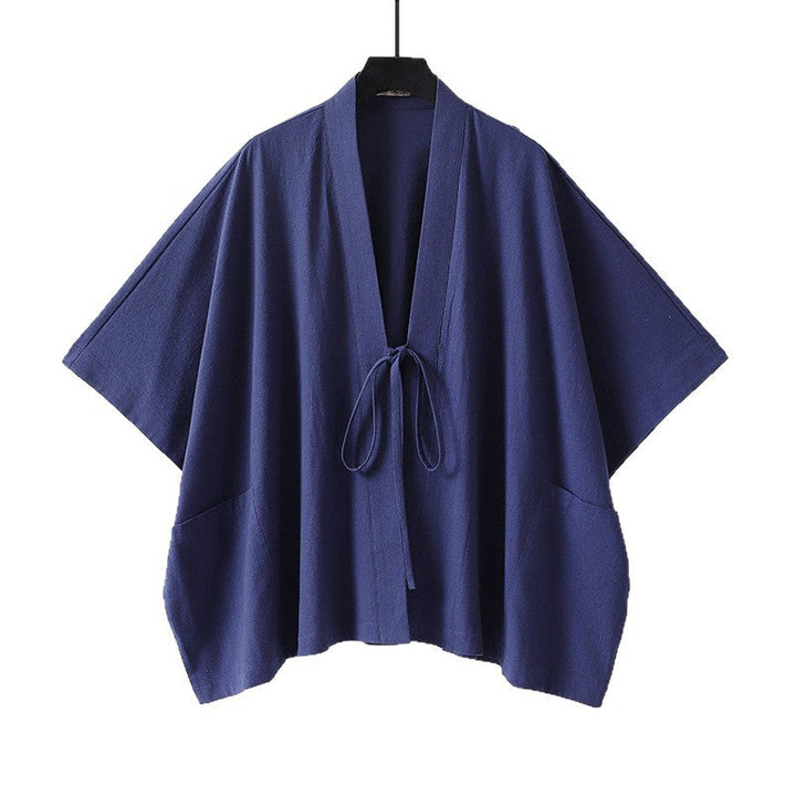 Dam oversize Kimono kofta med Tie och utanpåfickor
