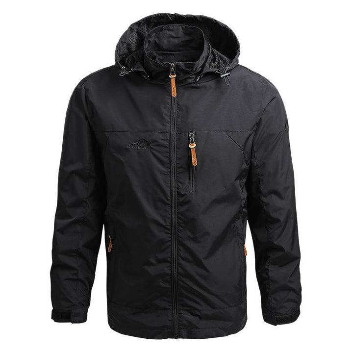Herr Andningsbar Softshell Trekking Jacka med Huva och Bröst Dragkedja Ficka