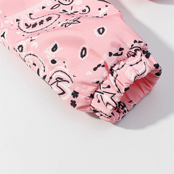 Dam Printed lätt med huva Windbreaker in Bandana/Paisley mönster