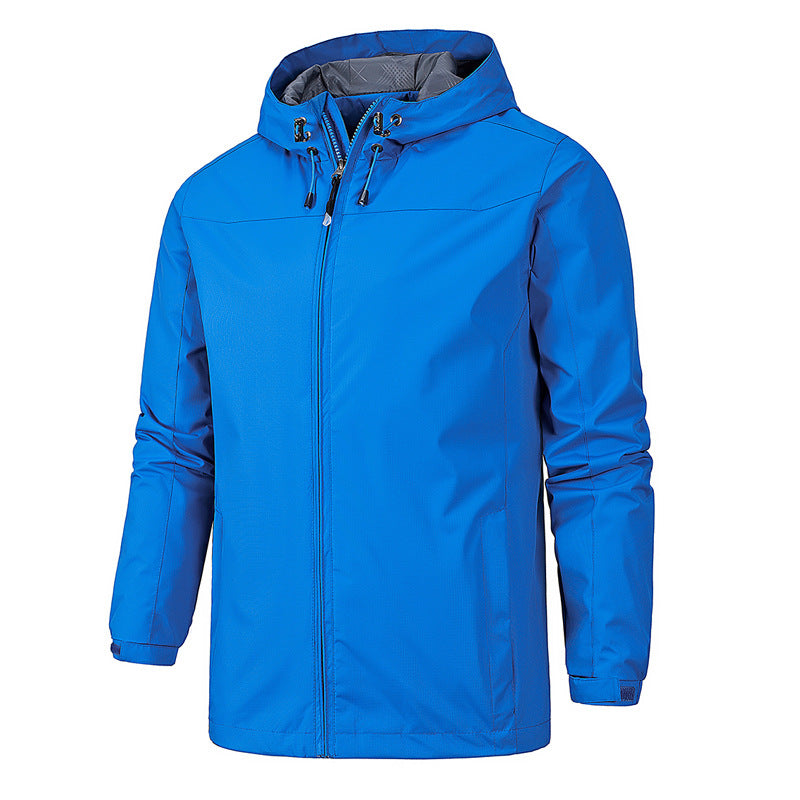 Herr Ultralight Packable Regnjacka med Huva och Dold Dragkedja