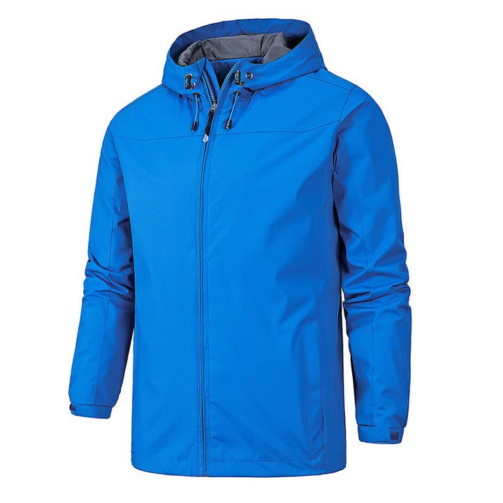 Herr Ultralight Packable Regnjacka med Huva och Dold Dragkedja