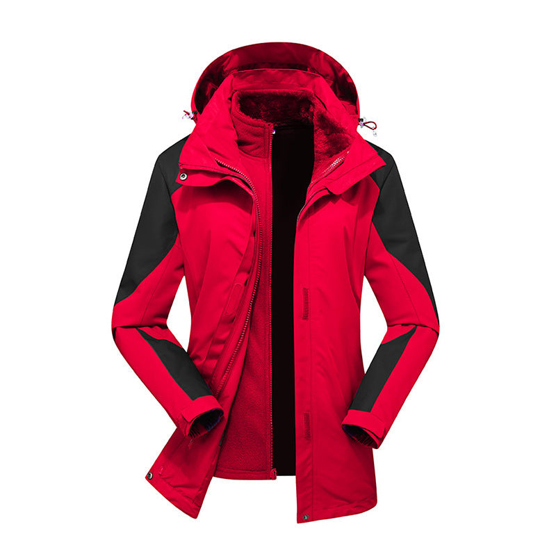 Dam Modular Softshell regn jacka med avtagbar fleece inner jacka och justerbar huva