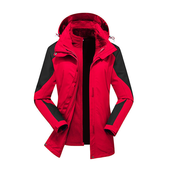 Dam Modular Softshell regn jacka med avtagbar fleece inner jacka och justerbar huva