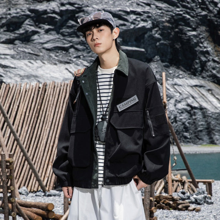 Dam Oversize Utilityjacka med Fleece Krage &amp; Multifunctional Fickor