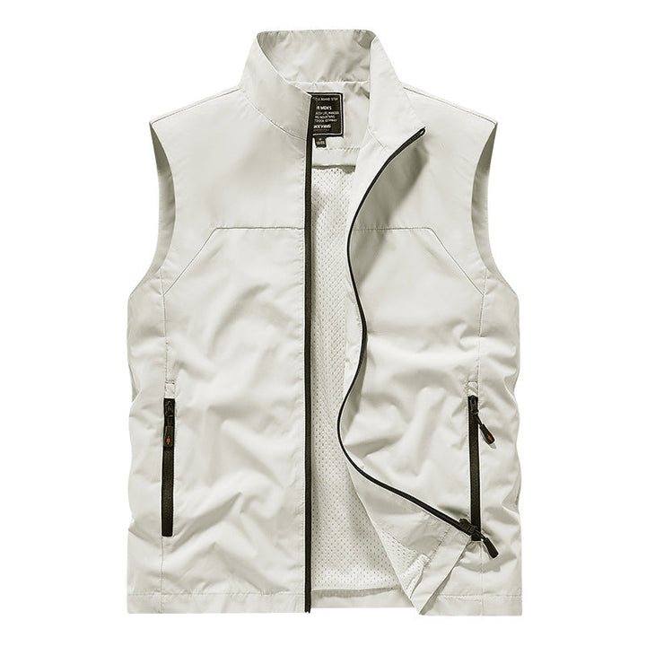 Herr Andningsbar Utility Väst med Mesh Foder, Vind och Water Repellent Exterior och Zippered Fickor
