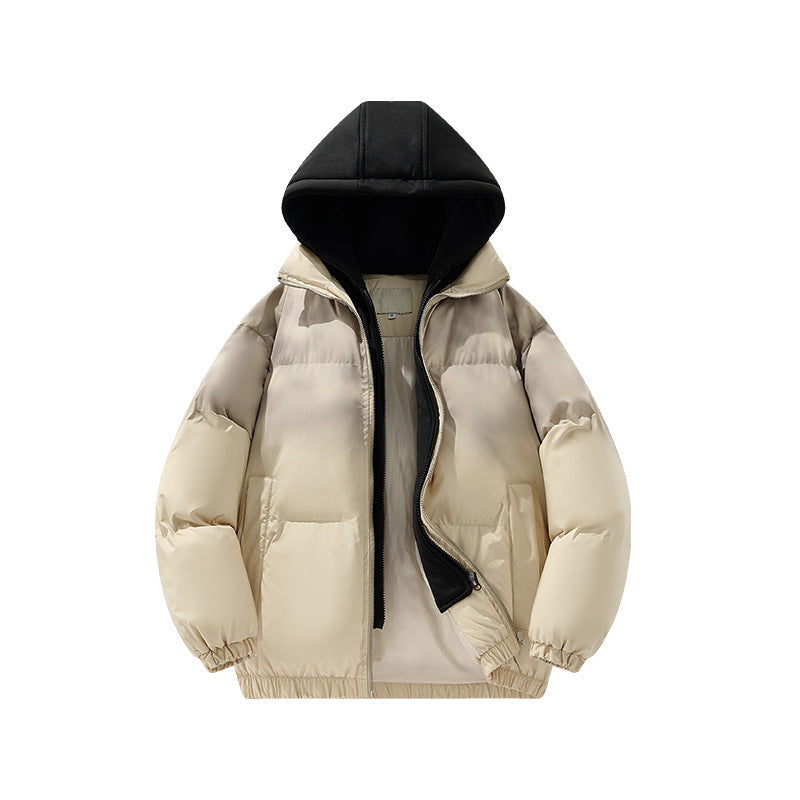 Herr Fodrad Oversize-Steppjacke med Abnehmbarem Huv‑Einsatz och Farbverlauf