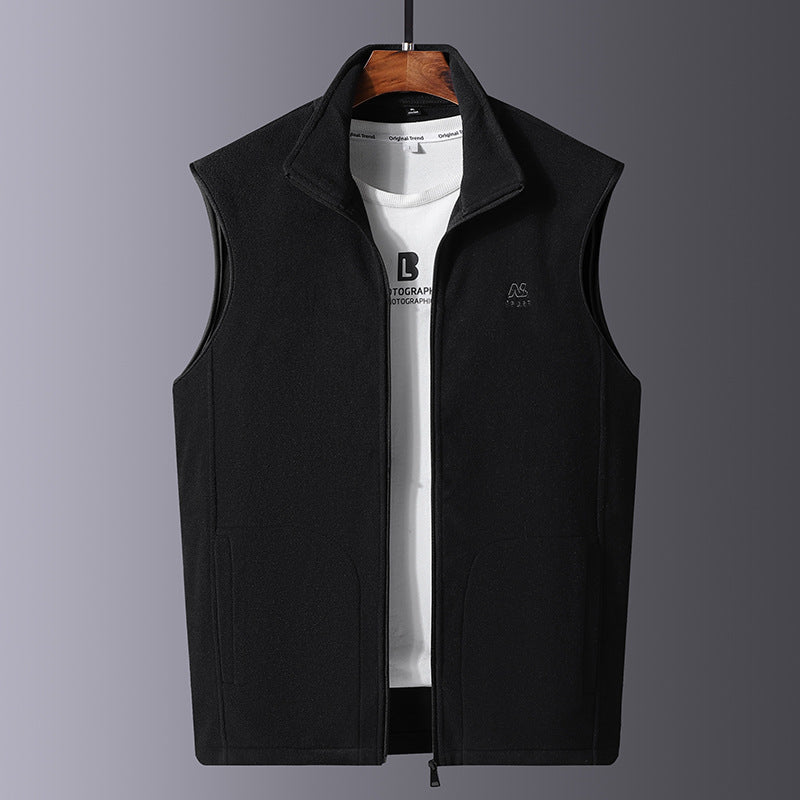 Herr Microfleece Termisk Väst med Vindtät Fram, Ståkrage, och Concealed Sidofickor