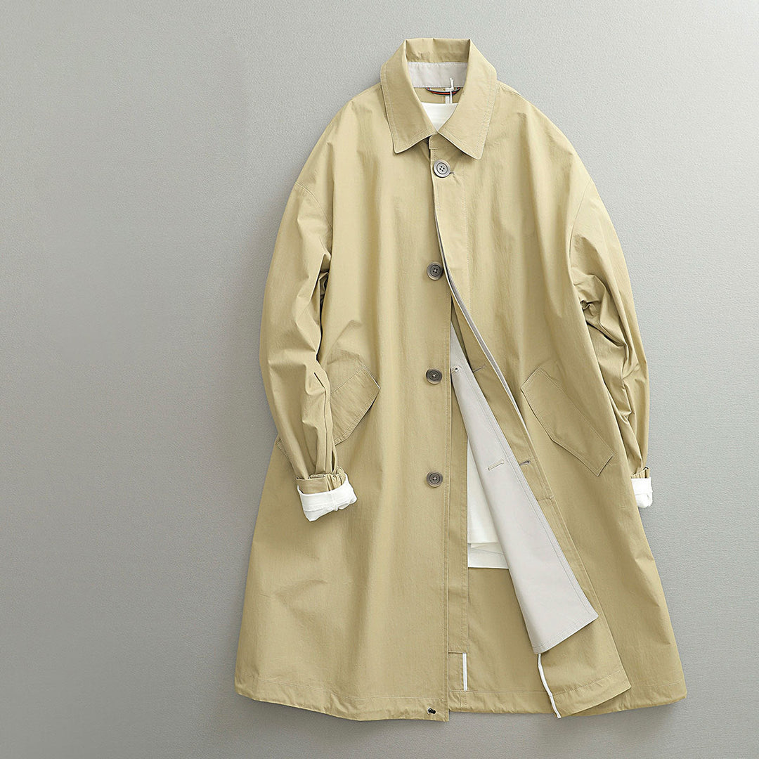 Dam oversize trenchcoat gjord andningsbar bomull blend tyg med hidden knappslå