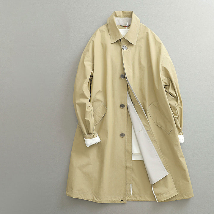 Dam oversize trenchcoat gjord andningsbar bomull blend tyg med hidden knappslå