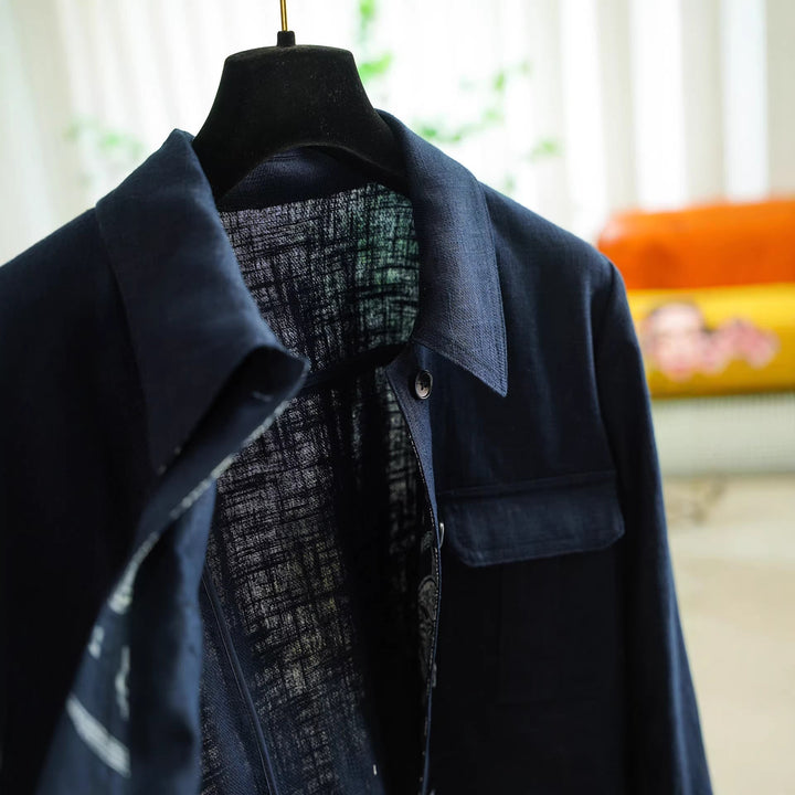 Dam modern bomull jacka med Asymmetrical krage