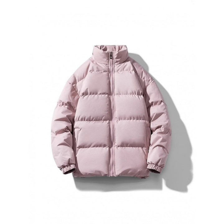 Unisex lätt vadderad Down look pufferjacka med Stand krage och två-Way dragkedja