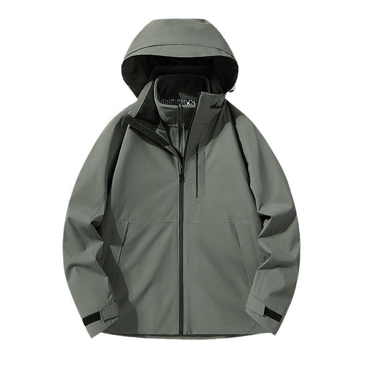 Herr Vattentät Technical Softshell Hybrid Jacka med Integrated Fleecefoder och Justerbar Huva