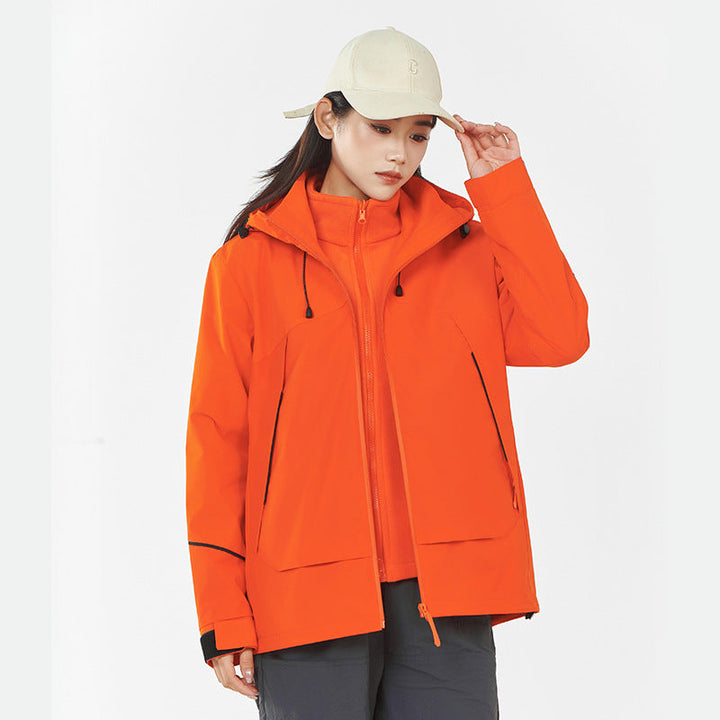 Dam lätt Wind och vattenavvisande softshell Trekking jacka med justerbar huva