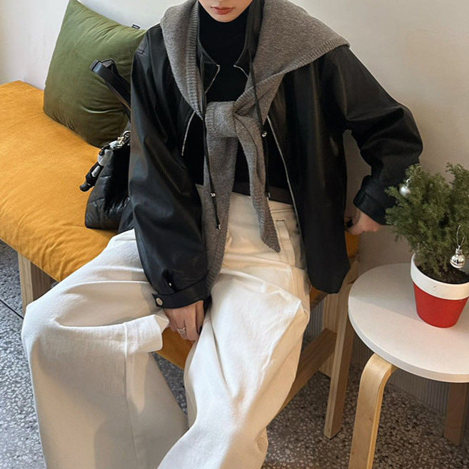 Dam stilren Blouson jacka med hög krage