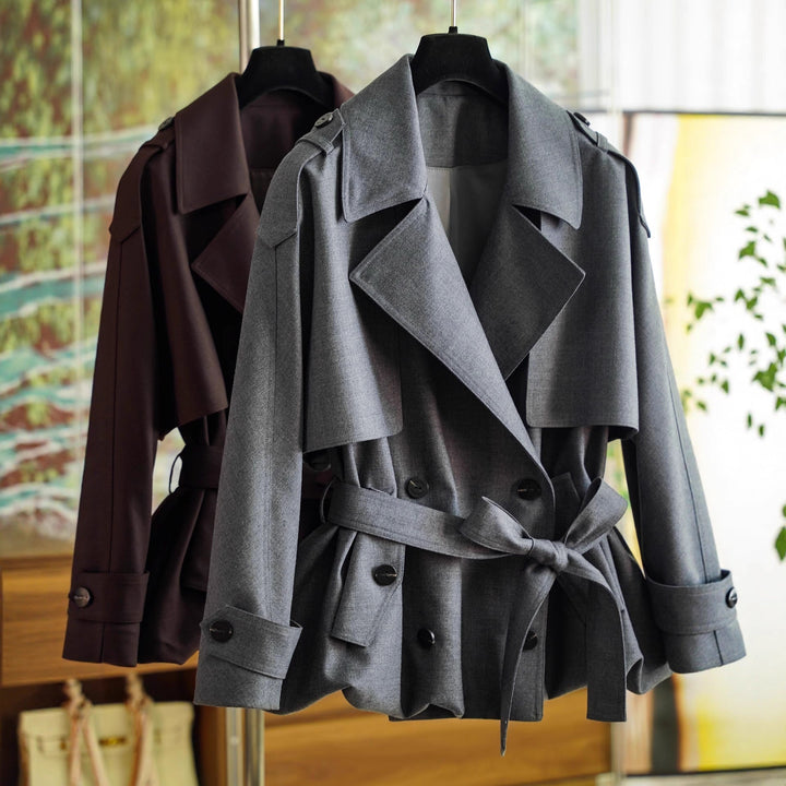 Dam stilren trenchcoat med midjebälte
