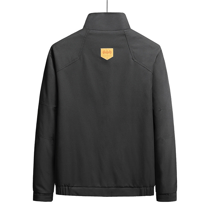 Herr Lätt Softshell Övergång Jacka i Utility Minimal Stil med High-Standing Krage och Dold Dragkedja