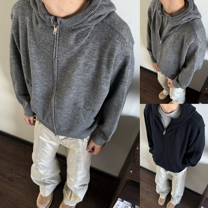 Herr Modern med Huva Cardigan