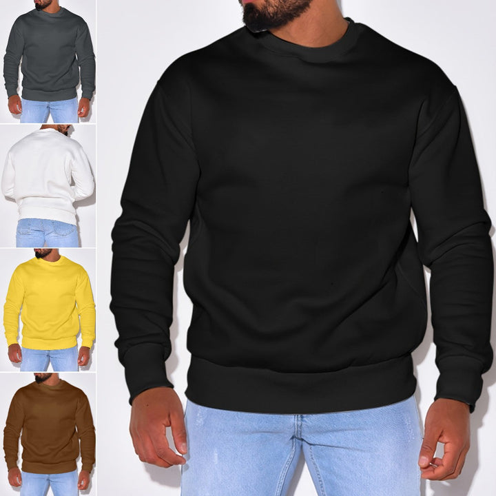 Herr Ledig Crew Neck College-Tröja med Ribbstickade Muddar