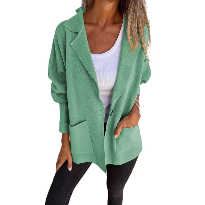Dam casual oversize Blazer med Praktisk Fickor och Knapp Stängning