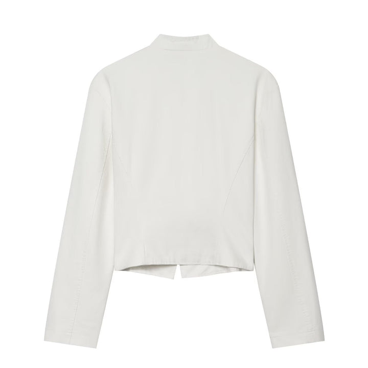 Dam Military-Inspired Kort Jacka med Frog Closures och Stå Krage