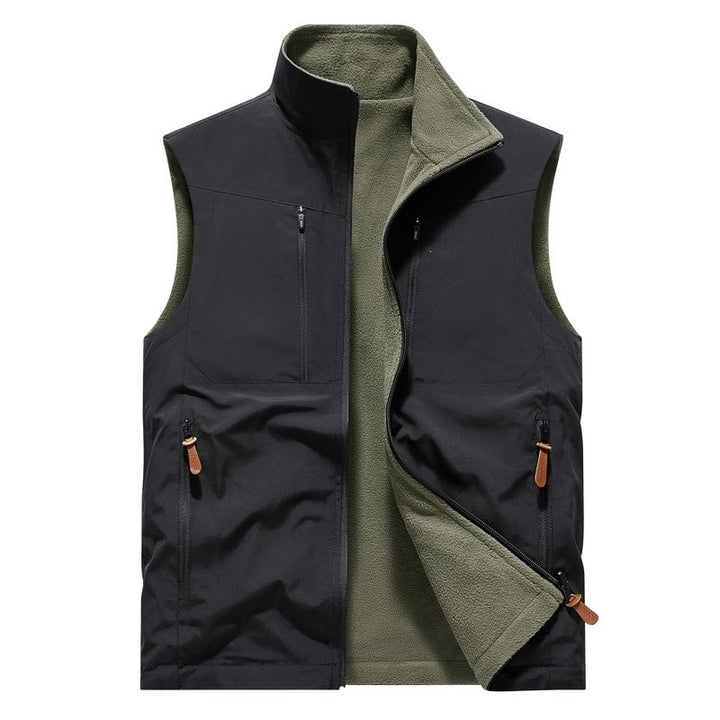 Herr Vindtät Softshell Väst med Fleecefoder &amp; Multifunktionell Fickor