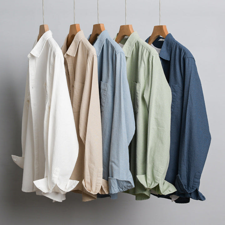 Herr Soft-Touch Bomullsblandning Överskjorta i Lager-på-Lager Look med Bröstficka
